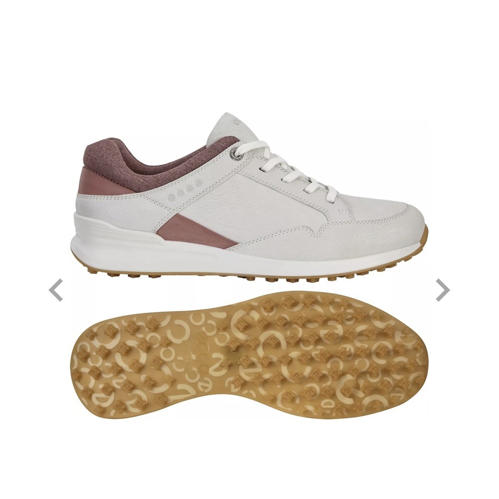 ECCO Golf Street Retro Shadow White Leather Spikeless Shoes 121643 01152 Size 10